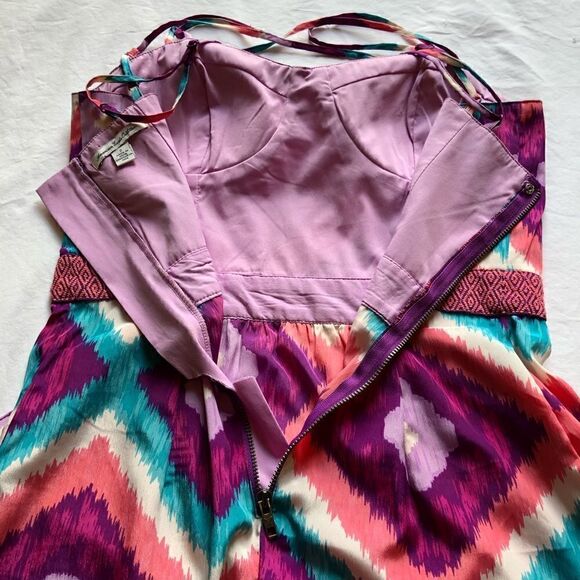 American Eagle Outfitters short strappy dress purple/pink/turqoise Size 2 - Picture 8 of 10